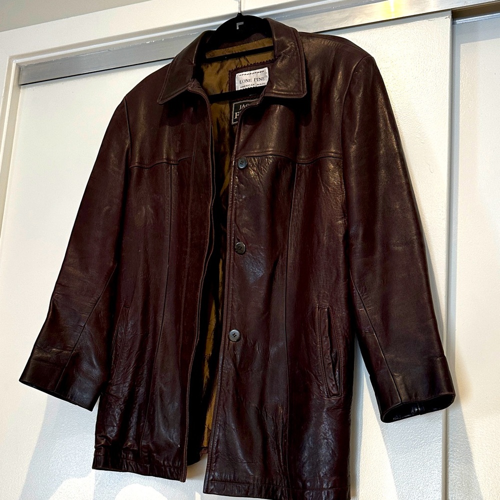 Ladies Brown/Burgundy Leather Jacket